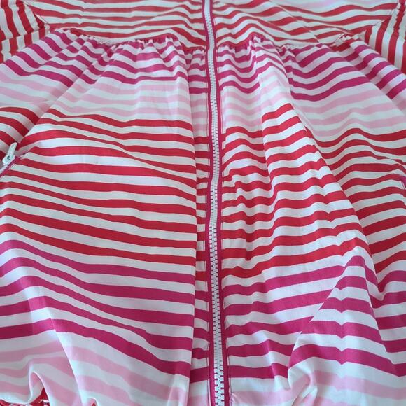Hunter For Target Girls Windbreaker bubble Jacket Size XL 14-16 Red Pink Striped - Picture 4 of 7